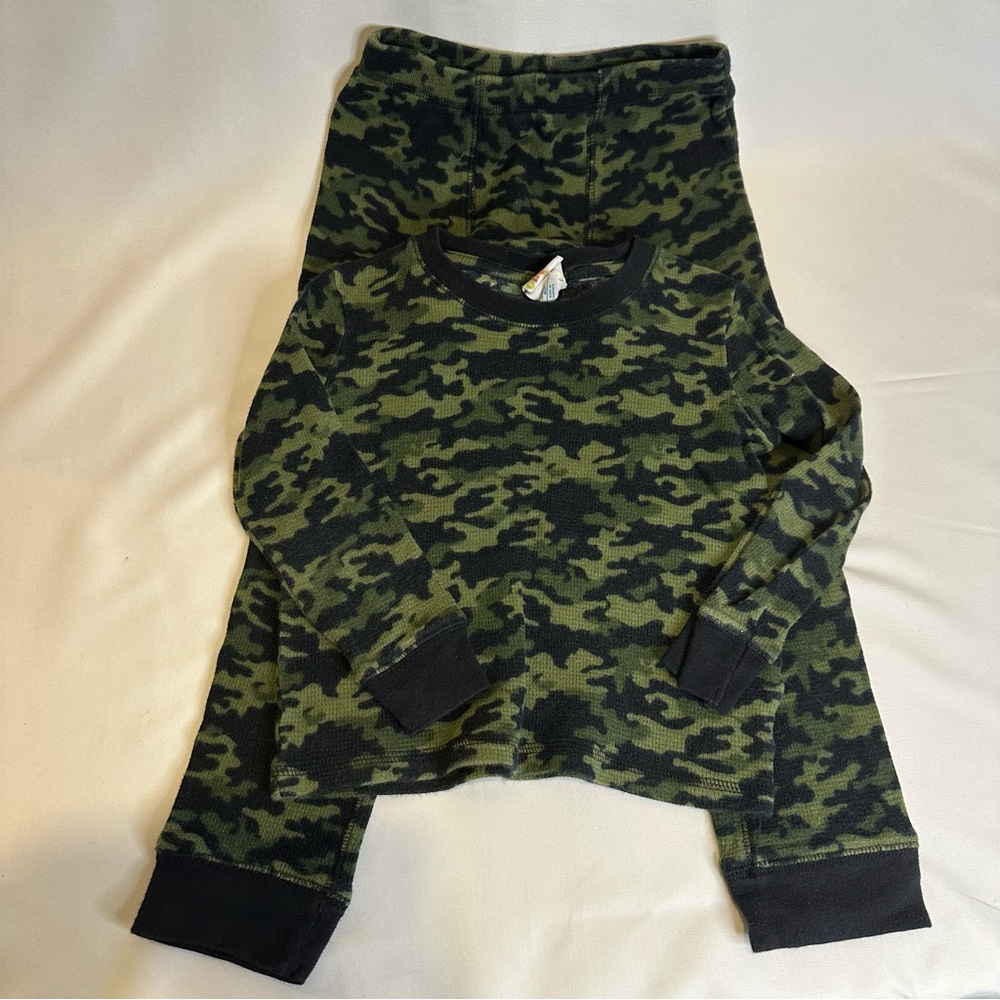 Circo Green Camo Kids Matching Set Thermals Size XS